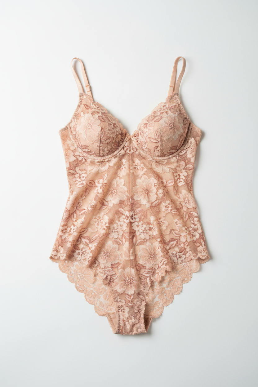Blush floral lace bodysuit