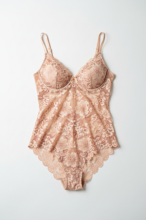 Blush floral lace bodysuit